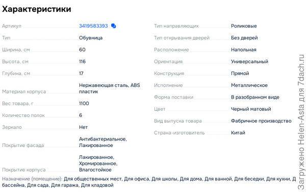 Краткие характеристики