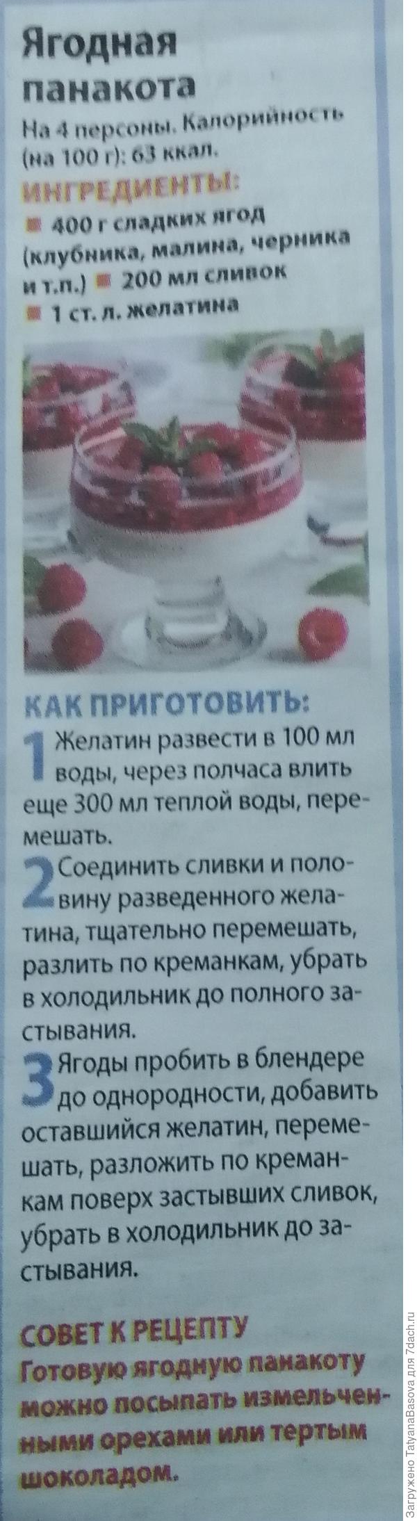 Ягодная панакота