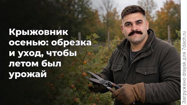 Куст крыжовника осенью