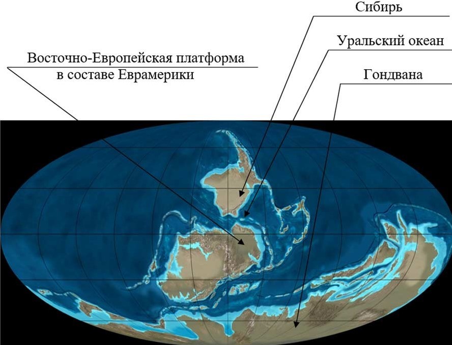 Уральский океан 400 млн лет назад. Иллюстрация с сайта uraloved.ru