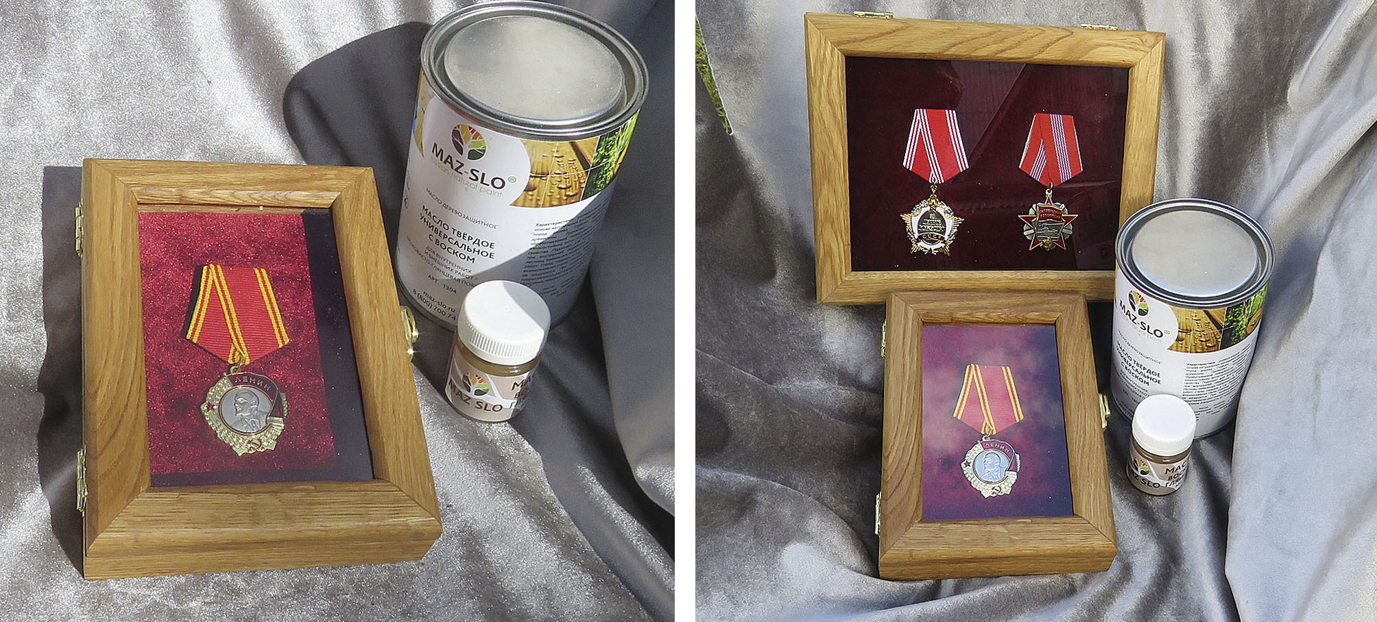 Так выглядит готовое изделие с финишным покрытием - восковая мастика. На фото изделия при разном освещении. Фото автора